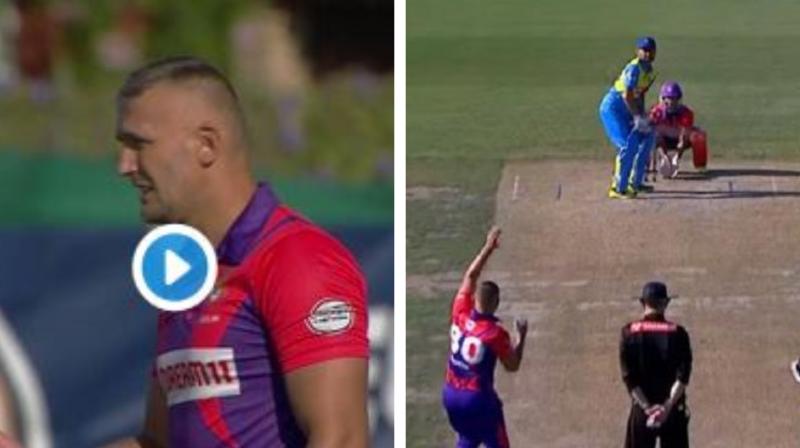 A video of Pavel Florin playing in the European Cricket League for Cluj Cricket Club against France's Dreux on Tuesday has been watched hundreds of thousands of times on Twitter and garnered hundreds of comments. (Photo: Twitter/screengrab) A video of Pavel Florin playing in the European Cricket League for Cluj Cricket Club against France's Dreux on Tuesday has been watched hundreds of thousands of times on Twitter and garnered hundreds of comments. (Photo: Twitter/screengrab)