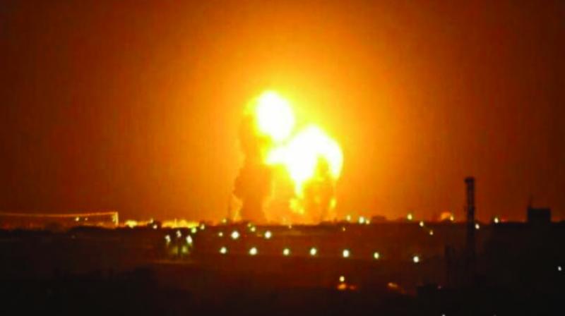 An image grab from footage obtained from the state-run Iran Press news agency on Wednesday allegedly shows rockets launched from the Islamic Republic against the US military base in Ein-al Asad in Iraq the prevous night. (Photo: Irna/Twitter)