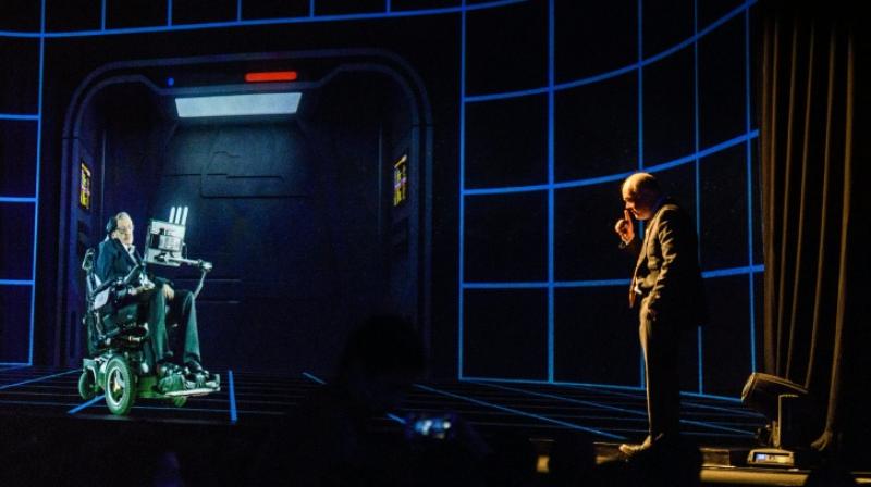 Renowned physicist Stephen Hawking has spoken to a Hong Kong audience by hologram, showcasing the growing reach of a technology which is making inroads into politics, entertainment and business (Photo: AFP) Renowned physicist Stephen Hawking has spoken to a Hong Kong audience by hologram, showcasing the growing reach of a technology which is making inroads into politics, entertainment and business (Photo: AFP)