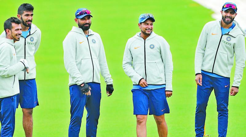 Members of Team India during a training session at Old Trafford on Saturday. (Photo: AP) Members of Team India during a training session at Old Trafford on Saturday. (Photo: AP)