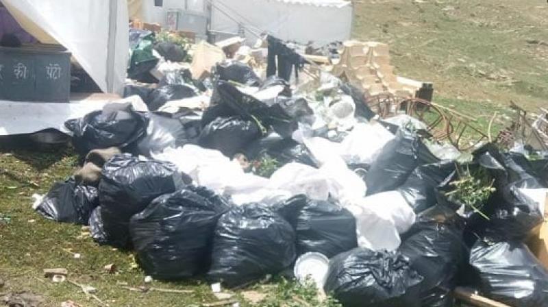 The municipal corporation has deployed 20 workers to clear the waste lying around in the area. (Photo: ANI) The municipal corporation has deployed 20 workers to clear the waste lying around in the area. (Photo: ANI)