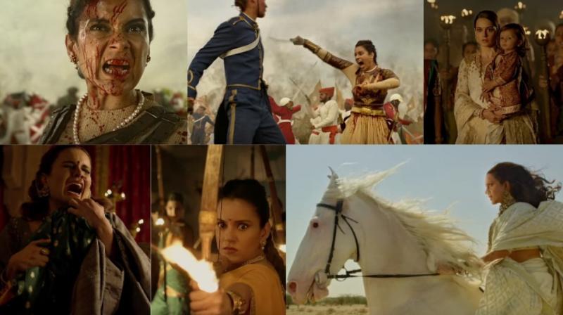 Screengrabs from ‘Manikarnika’ teaser. Screengrabs from ‘Manikarnika’ teaser.