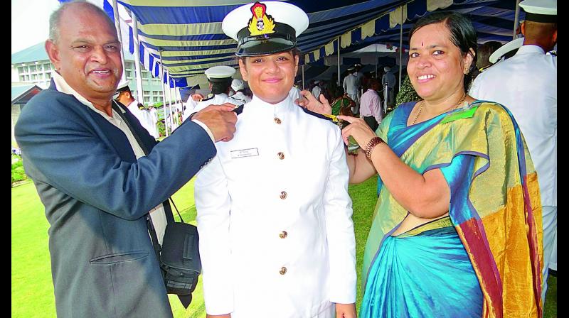 Lieutenant Commander Aishwarya Boddapati with her (Image DC) Lieutenant Commander Aishwarya Boddapati with her (Image DC)