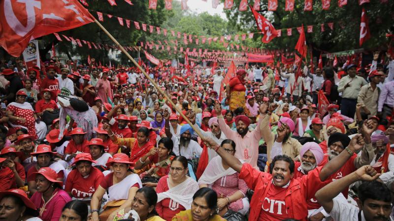 The protesters, holding placards and shouting anti-government slogans, marched from Ramlila Maidan to Parliament in Central Delhi. (Photo: AP) The protesters, holding placards and shouting anti-government slogans, marched from Ramlila Maidan to Parliament in Central Delhi. (Photo: AP)
