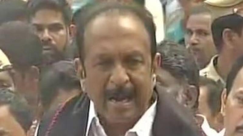 MDMK leader Vaiko and scores of his supporters were on Friday arrested after BJP and MDMK volunteers clashed in Kavalkinaru area on the border of Tirunelveli and Kanyakumari districts, police said. (Photo: File) MDMK leader Vaiko and scores of his supporters were on Friday arrested after BJP and MDMK volunteers clashed in Kavalkinaru area on the border of Tirunelveli and Kanyakumari districts, police said. (Photo: File)