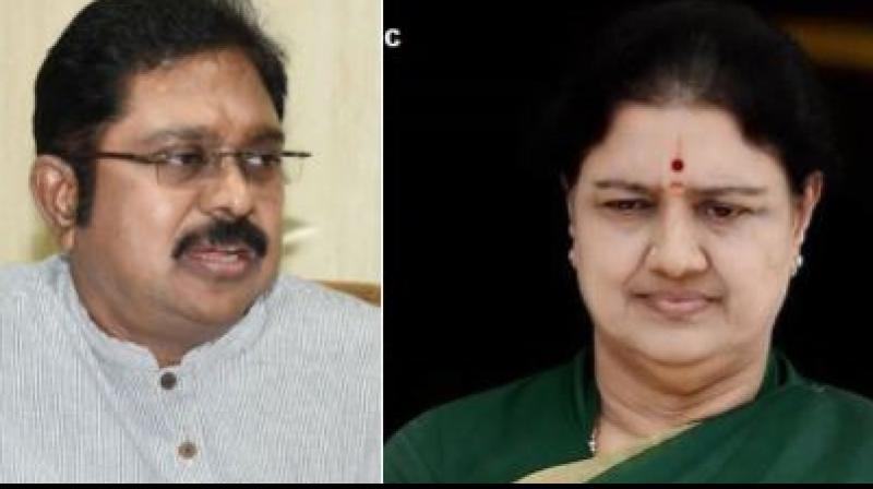 Dinakaran meets AIADMK chief V K Sasikala in Bengaluru jail. (Photo: ANI | Twitter) Dinakaran meets AIADMK chief V K Sasikala in Bengaluru jail. (Photo: ANI | Twitter)