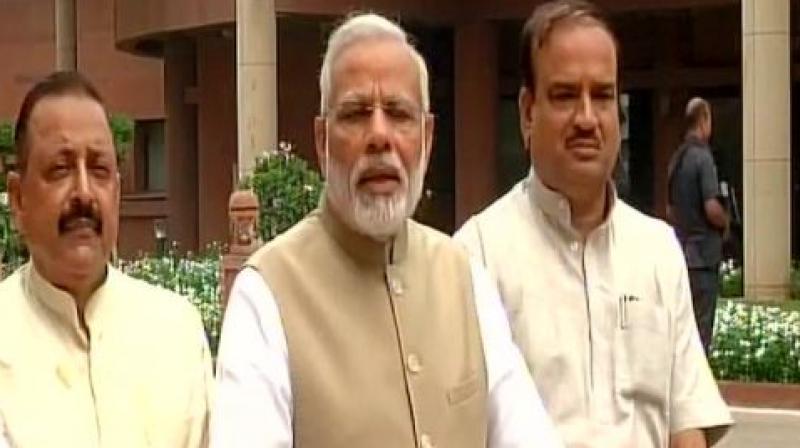 Prime Minister Narendra Modi addresses in media ahead of monsoon session that begins from Monday. (Photo: Twitter | ANI) Prime Minister Narendra Modi addresses in media ahead of monsoon session that begins from Monday. (Photo: Twitter | ANI)