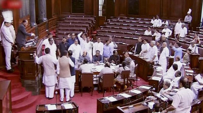 The issue of killings in the name of cow protection reverberated in the Rajya Sabha on Wednesday with the opposition creating noisy scenes. (Photo: PTI) The issue of killings in the name of cow protection reverberated in the Rajya Sabha on Wednesday with the opposition creating noisy scenes. (Photo: PTI)