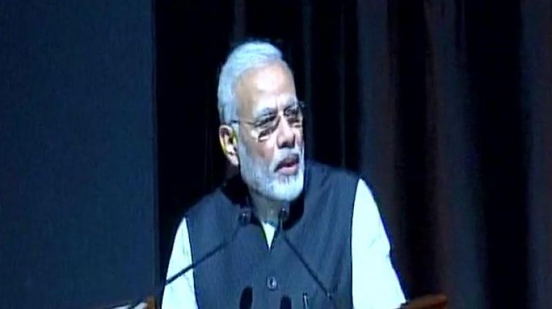 After releasing the fourth volume of selected speeches of the President Pranab Mukherjee, Prime Minister Narendra Modi said, "Whenever I would discuss official matters with President Pranab Mukherjee he would guide me and offer constructive feedback." (Photo: ANI | Twitter) After releasing the fourth volume of selected speeches of the President Pranab Mukherjee, Prime Minister Narendra Modi said, "Whenever I would discuss official matters with President Pranab Mukherjee he would guide me and offer constructive feedback." (Photo: ANI | Twitter)