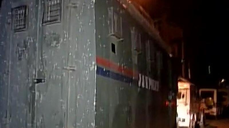 Terrorists attack a bus of security personnel at Pantha Chowk in Srinagar. (Photo: ANI | Twitter) Terrorists attack a bus of security personnel at Pantha Chowk in Srinagar. (Photo: ANI | Twitter)