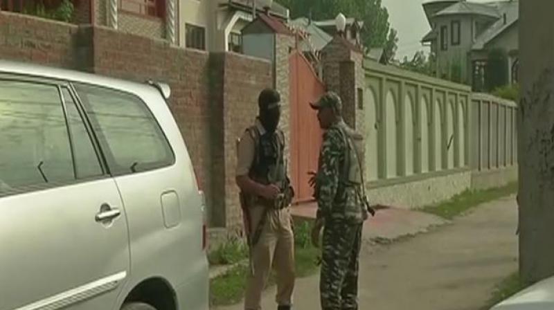 National Investigation Agency (NIA) raids at 11 locations in Srinagar and 5 locations in Delhi, in Jammu and Kashmir terror funding case. (Photo: Twitter | ANI) National Investigation Agency (NIA) raids at 11 locations in Srinagar and 5 locations in Delhi, in Jammu and Kashmir terror funding case. (Photo: Twitter | ANI)