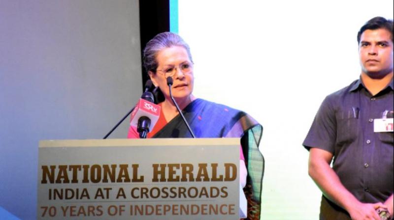 Sonia Gandhi said that National Herald would serve as a reminder of what its precious about India. (Photo: Twitter/ INC) Sonia Gandhi said that National Herald would serve as a reminder of what its precious about India. (Photo: Twitter/ INC)