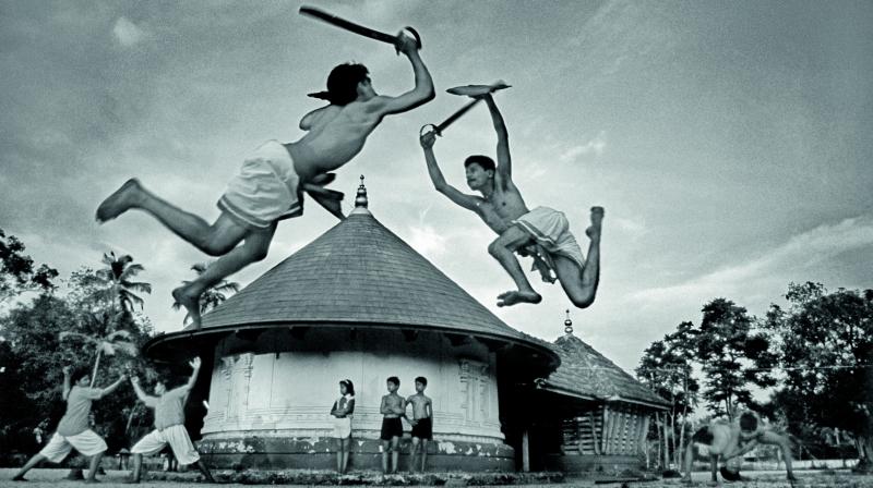 Kalari, the martial art of Kerala, being practiced in a gurukul on the outskirts of Cochin (Photographed in 1993 on film). Kalari, the martial art of Kerala, being practiced in a gurukul on the outskirts of Cochin (Photographed in 1993 on film).