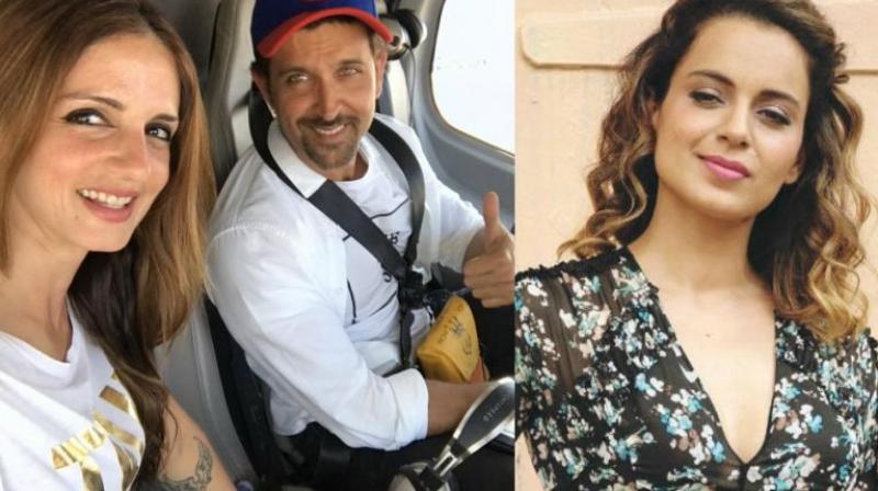 Sussanne Khan, Hrithik Roshan and Kangana Ranaut. Sussanne Khan, Hrithik Roshan and Kangana Ranaut.