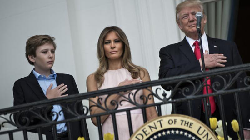 US President Trump, First Lady Melania Trump and Barron Trump. (Photo: AFP) US President Trump, First Lady Melania Trump and Barron Trump. (Photo: AFP)