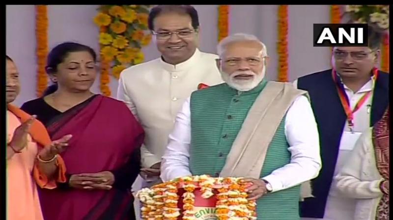 Prime Minister Narendra Modi launches several development projects in Amethi. (Photo: Twitter/ ANI) Prime Minister Narendra Modi launches several development projects in Amethi. (Photo: Twitter/ ANI)