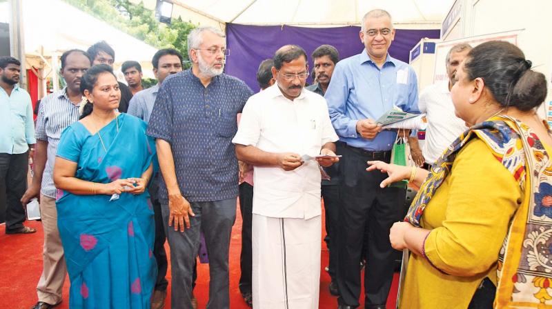 L to R: Latha Rajan, the Managing Trustee of CIOSA, CEO of Gundfos, Ranganathan, Ma Foi K Pandiarajan, the Hon’ble Minister for Tamil Culture and Tamil Language, Archaeology and chairman of TVS Capital Funds Ltd Gopal Srinivasan on the inaugural of Seva Mela L to R: Latha Rajan, the Managing Trustee of CIOSA, CEO of Gundfos, Ranganathan, Ma Foi K Pandiarajan, the Hon’ble Minister for Tamil Culture and Tamil Language, Archaeology and chairman of TVS Capital Funds Ltd Gopal Srinivasan on the inaugural of Seva Mela