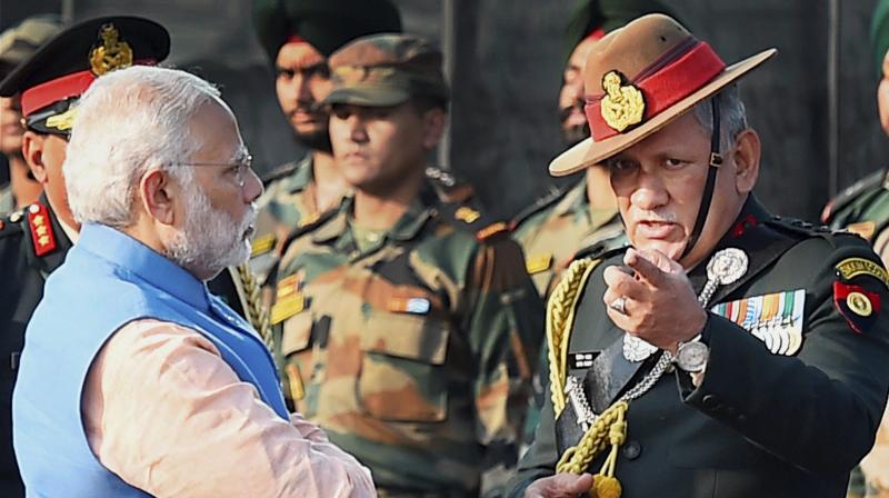 Prime Minister Narendra Modi and Army Chief General Bipin Rawat during the ceremony for pays tribute to security personnel who lost their lives in encounters with terrorists in J&K, at AFS Palam in New Delhi. (Photo: PTI) Prime Minister Narendra Modi and Army Chief General Bipin Rawat during the ceremony for pays tribute to security personnel who lost their lives in encounters with terrorists in J&K, at AFS Palam in New Delhi. (Photo: PTI)