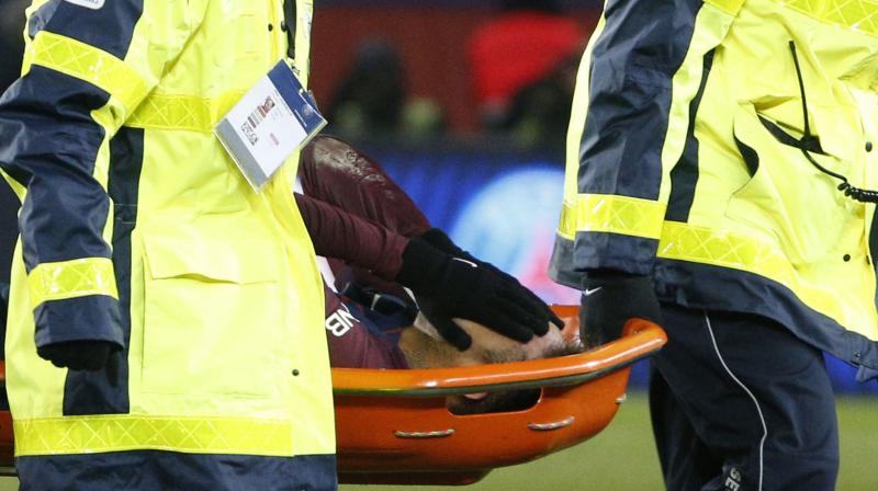 Neymar appeared to be in tears as he was stretchered off the field at the Parc des Princes on Sunday. (Photo: AFP) Neymar appeared to be in tears as he was stretchered off the field at the Parc des Princes on Sunday. (Photo: AFP)