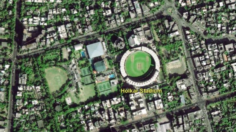 The image shows a part of Indore with the Holkar Cricket Stadium in the centre. (Photo: ISRO) The image shows a part of Indore with the Holkar Cricket Stadium in the centre. (Photo: ISRO)