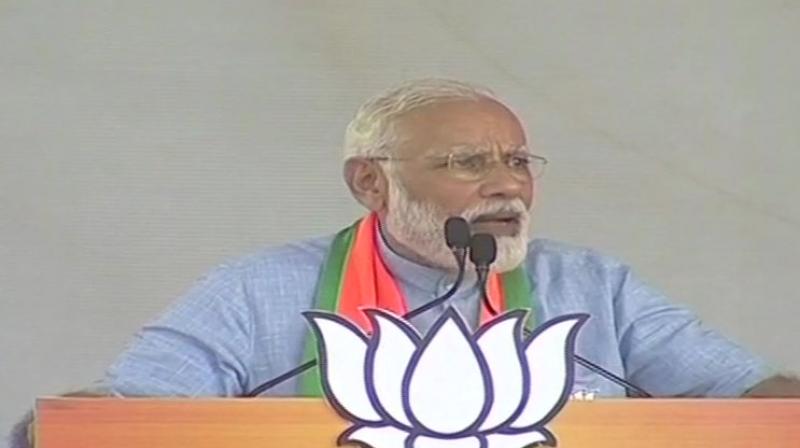 Modi also attacked the opposition alliance in Uttar Pradesh, asking how those not fighting all the Lok Sabha seats in the state can give a prime minister. (Image: ANI twitter) Modi also attacked the opposition alliance in Uttar Pradesh, asking how those not fighting all the Lok Sabha seats in the state can give a prime minister. (Image: ANI twitter)