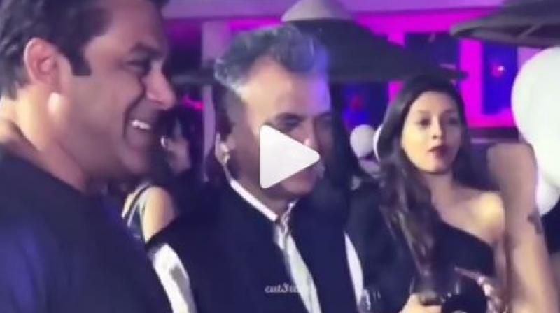 Salman Khan at Ahil's birthday party. Salman Khan at Ahil's birthday party.