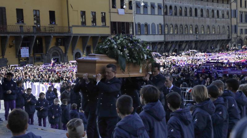Fiorentina and Astori's former club Cagliari have said they will retire his number 13 shirt in his honour. (Photo: AP) Fiorentina and Astori's former club Cagliari have said they will retire his number 13 shirt in his honour. (Photo: AP)