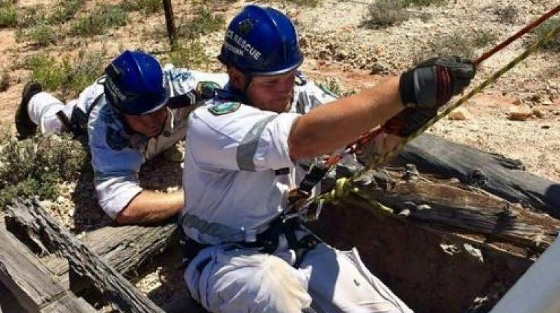 'The woman is lucky to be alive after police rescued her from a mine shaft in the state's north-west,' says New South Wales police. (Photo: Facebook/@nswpoliceforce) 'The woman is lucky to be alive after police rescued her from a mine shaft in the state's north-west,' says New South Wales police. (Photo: Facebook/@nswpoliceforce)