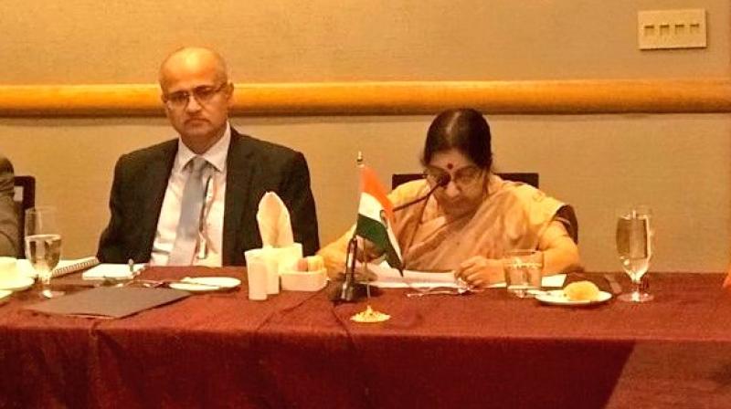 Before Swaraj left, she made India's stance clear at the SAARC meeting that India won't engage in regional cooperation when terrorism is the single-largest threat to peace and stability in South-Asia. (Photo: Twitter | @MEAIndia) Before Swaraj left, she made India's stance clear at the SAARC meeting that India won't engage in regional cooperation when terrorism is the single-largest threat to peace and stability in South-Asia. (Photo: Twitter | @MEAIndia)
