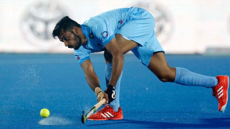 Harmanpreet Singh showed great shooting accuracy to shore his brace against New Zealand. (Photo: Hockey India) Harmanpreet Singh showed great shooting accuracy to shore his brace against New Zealand. (Photo: Hockey India)