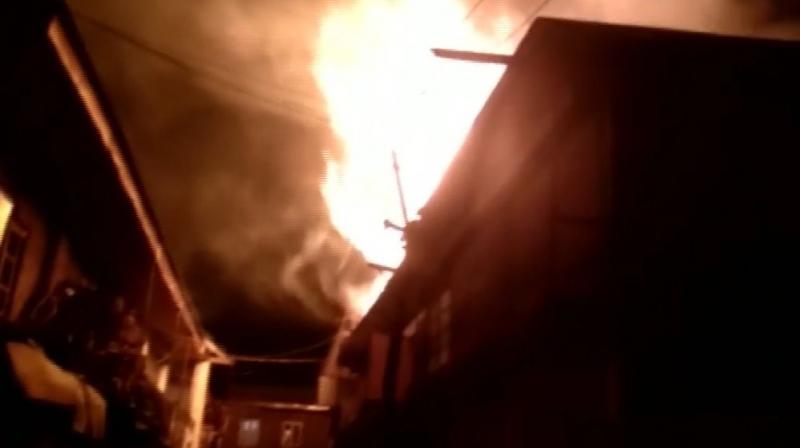 Fire broke out in municipal committee building in south Kashmir’s Shopian district, today around 8 pm. (Photo: Twitter | ANI) Fire broke out in municipal committee building in south Kashmir’s Shopian district, today around 8 pm. (Photo: Twitter | ANI)