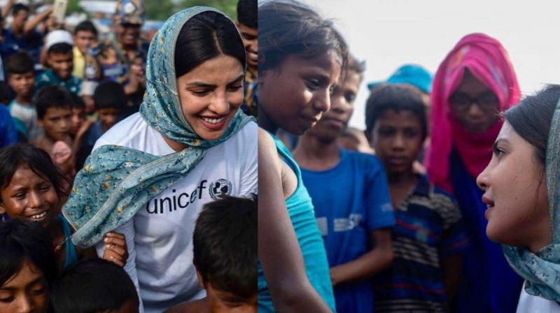 Pictures Priyanka Chopra shared on Instagram with children in Bangladesh. Pictures Priyanka Chopra shared on Instagram with children in Bangladesh.