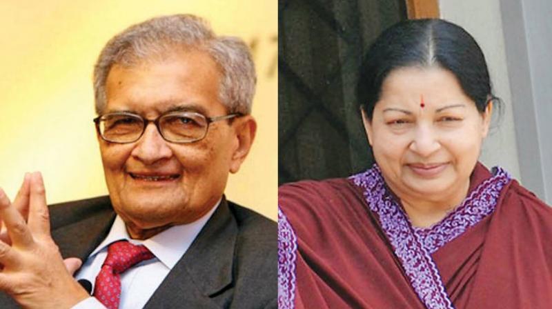 The Economics Nobel laureate Prof. Amartya Sen would hardly approve of the domineering, at times despotic, functional style of Tamil Nadu’s former Chief Minister, J Jayalalithaa. The Economics Nobel laureate Prof. Amartya Sen would hardly approve of the domineering, at times despotic, functional style of Tamil Nadu’s former Chief Minister, J Jayalalithaa.