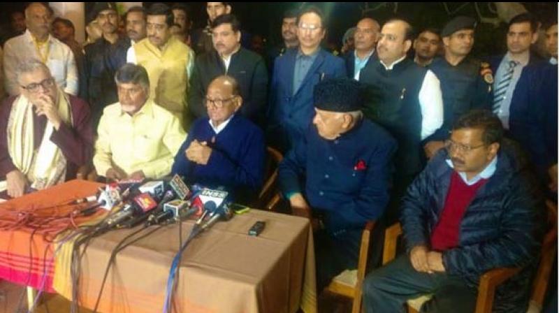 Sources said among those present at the meeting included Delhi Chief Minister Arvind Kejriwal, Andhra Pradesh Chief Minister N Chandrababu Naidu and former Jammu and Kashmir chief minister Farooq Abdullah. (Photo: Twitter) Sources said among those present at the meeting included Delhi Chief Minister Arvind Kejriwal, Andhra Pradesh Chief Minister N Chandrababu Naidu and former Jammu and Kashmir chief minister Farooq Abdullah. (Photo: Twitter)