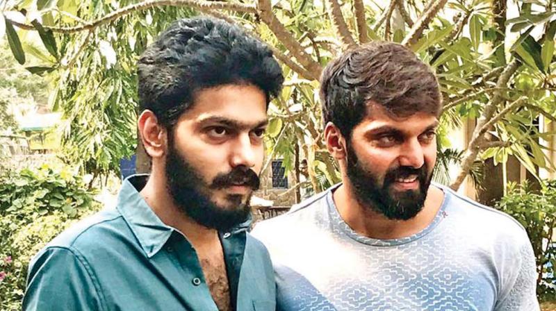 Arya with brother Sathya. Arya with brother Sathya.