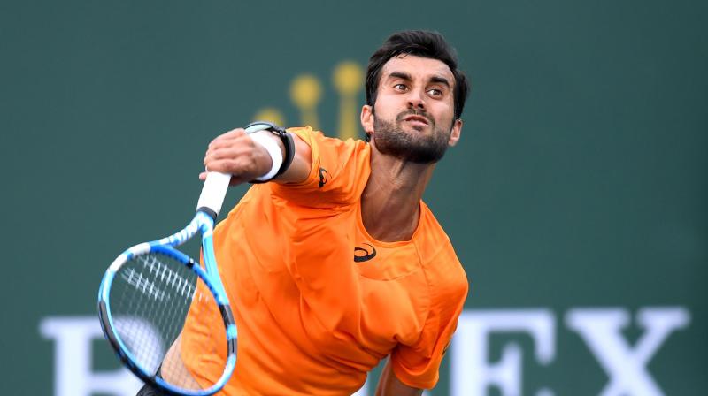 Yuki Bhambri dispatched Olivo 6-4 6-1 in the opening round of the USD 7,972,535 hard court event. (Photo: AFP) Yuki Bhambri dispatched Olivo 6-4 6-1 in the opening round of the USD 7,972,535 hard court event. (Photo: AFP)