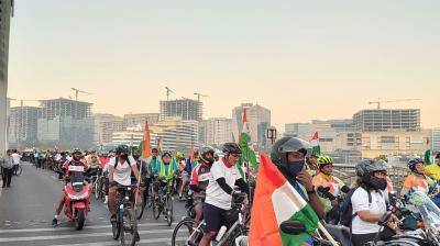 GHMC will construct a temporary cycling track of six kilometres around KBR Park, a six-kilometre permanent and temporary track through Biodiversity from Ikea to Raidurg, and a 10-km track from IDL Lake to JNTU that includes a track from Rainbow Vista to IDL Lake. (Photo: HCG)