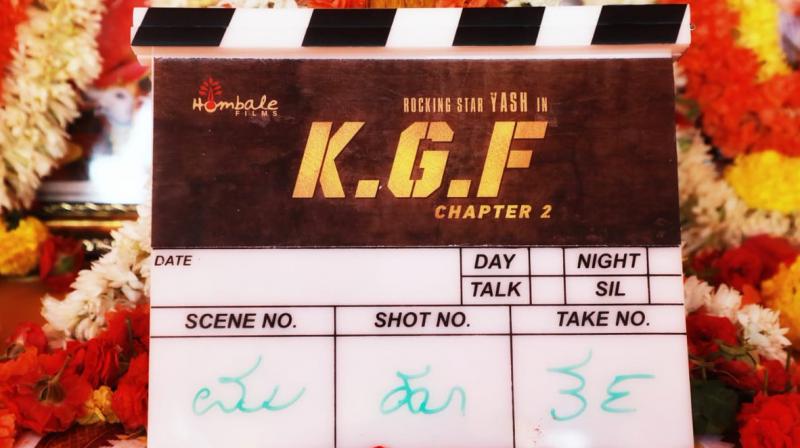 KGF 2 shoot begins. (Photo: Twitter) KGF 2 shoot begins. (Photo: Twitter)
