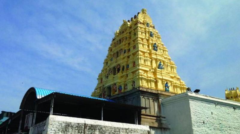 On Sunday, when Venkatesh Bhattacharyar was adorning the deity with a ‘tulasi garland’ from atop a wooden platform, it suddenly collapsed and the priest fell down from a height of about eight feet, suffering critical head injuries. (Representational Image) On Sunday, when Venkatesh Bhattacharyar was adorning the deity with a ‘tulasi garland’ from atop a wooden platform, it suddenly collapsed and the priest fell down from a height of about eight feet, suffering critical head injuries. (Representational Image)