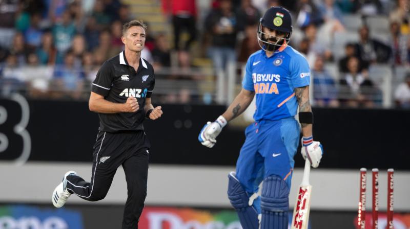 As New Zealand have already sealed the three-match ODI series against India, pacer Tim Southee expressed happiness over his teams performance and said their ODI games have been great. (Photo:AP)