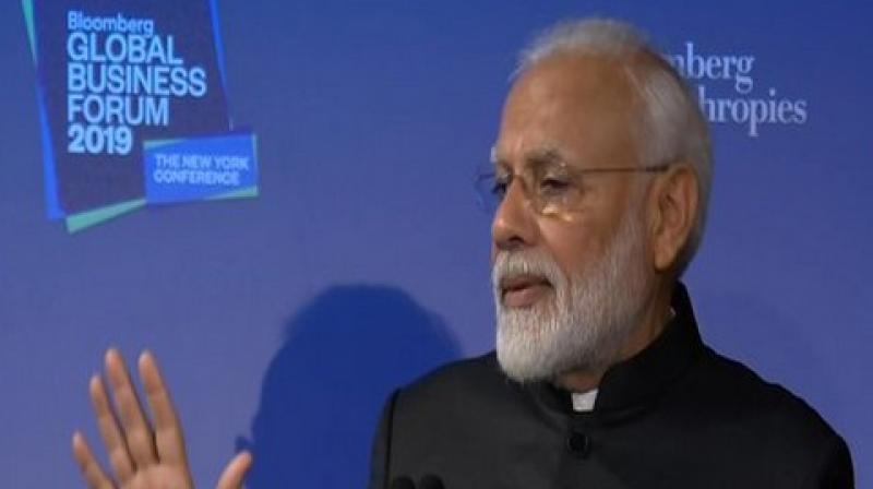 He also told the business leaders that if they want to make in India, both for India and the world, they should "come to India". (Photo: ANI) He also told the business leaders that if they want to make in India, both for India and the world, they should "come to India". (Photo: ANI)