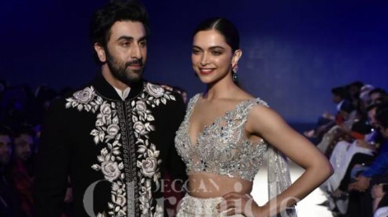 Deepika Padukone and Ranbir Kapoor during their recent ramp walk. Deepika Padukone and Ranbir Kapoor during their recent ramp walk.