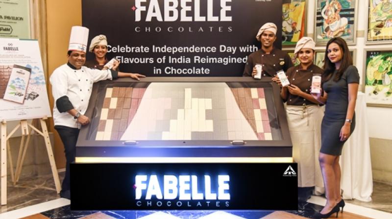 Unveiling of the 73 kg chocolate installation at ITC Maratha. (Photo: Yellow Frames Digital) Unveiling of the 73 kg chocolate installation at ITC Maratha. (Photo: Yellow Frames Digital)