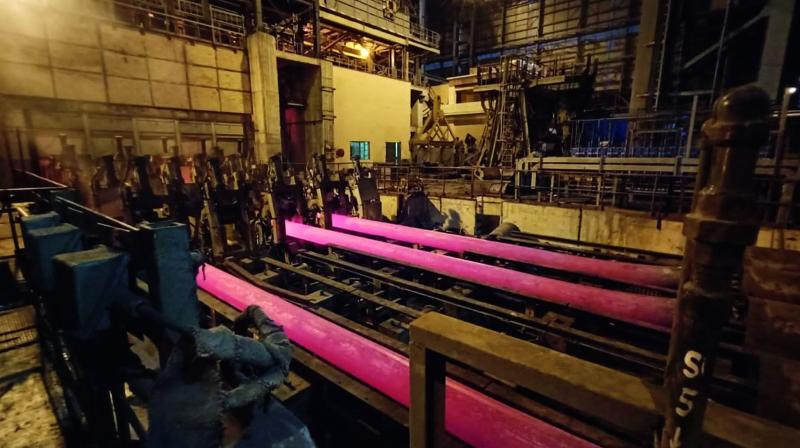 Steel being produced by the Rashtriya Ispat Nigam Limited, the flagship company of Visakhapatnam Steel Plant. Steel being produced by the Rashtriya Ispat Nigam Limited, the flagship company of Visakhapatnam Steel Plant.