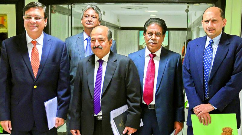 RBI governor Urjit Patel and deputy governors in Mumbai. (Photo: AP) RBI governor Urjit Patel and deputy governors in Mumbai. (Photo: AP)