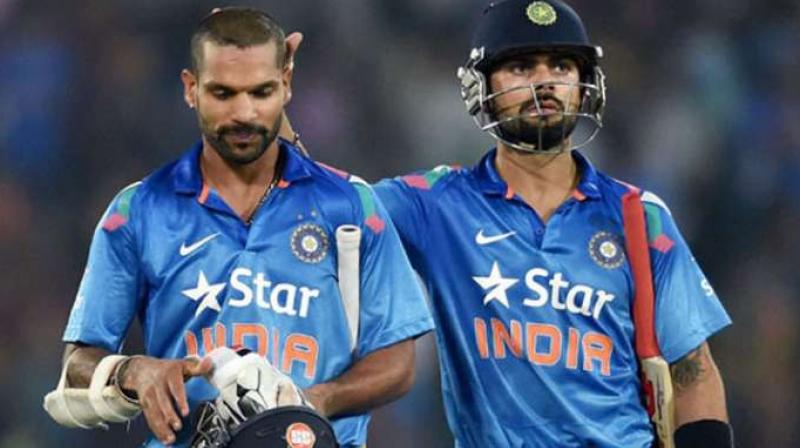 Dhawans unbeaten 86 in the first game of the ongoing three-ODI series in Colombo helped him accumulate 712 rating points and gain two slots, while Kohli has 848 points. (PTI Photo)