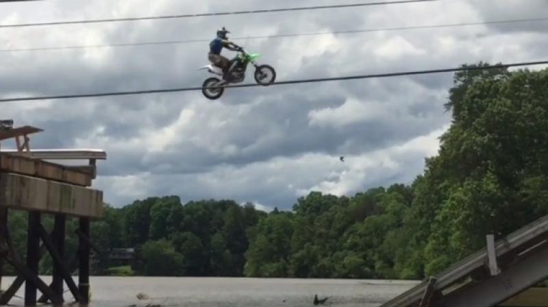 The video posted by Colt Howell on Facebook has gone viral with over two lakh views and 4,000 shares but people cannot believe the bikers would do something so dangerous. (Photo: Facebook/ColtHowell)) The video posted by Colt Howell on Facebook has gone viral with over two lakh views and 4,000 shares but people cannot believe the bikers would do something so dangerous. (Photo: Facebook/ColtHowell))