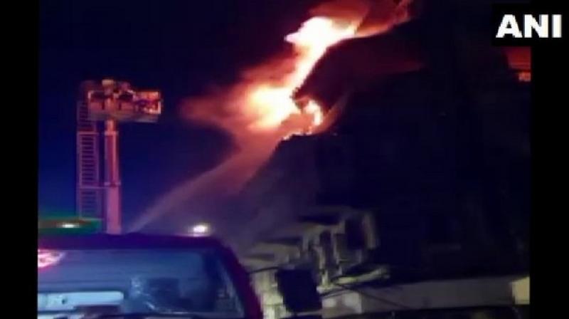 Fire breaks out in a building at Bhendi Bazaar in Mumbai on Thursday night. (Photo: ANI) Fire breaks out in a building at Bhendi Bazaar in Mumbai on Thursday night. (Photo: ANI)
