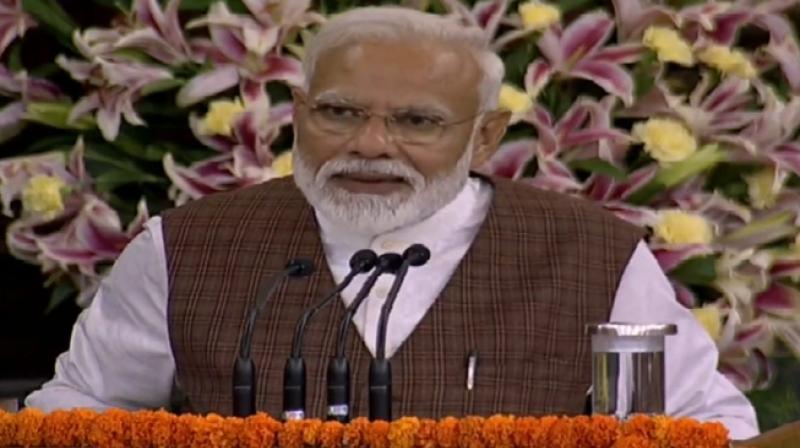 Narendra Modi was Saturday appointed Prime Minister by President Ram Nath Kovind after he was unanimously elected NDA parliamentary party leader at a meeting in which he asked its members to work without discrimination, stressing on the need to win over the trust of minorities. (Photo: Twitter/ @BJP4India) Narendra Modi was Saturday appointed Prime Minister by President Ram Nath Kovind after he was unanimously elected NDA parliamentary party leader at a meeting in which he asked its members to work without discrimination, stressing on the need to win over the trust of minorities. (Photo: Twitter/ @BJP4India)
