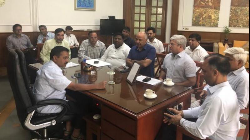 Present in the meeting were senior cabinet colleagues like Deputy Chief Minister Manish Sisodia, Minister Development, Labour & Employment, General Administration Gopal Rai and others. (Photo: ANI) Present in the meeting were senior cabinet colleagues like Deputy Chief Minister Manish Sisodia, Minister Development, Labour & Employment, General Administration Gopal Rai and others. (Photo: ANI)